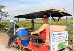 Tanya in Mr Pheng's tuktuk